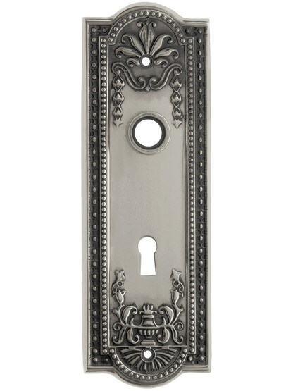 Meadows Design Forged Brass Back Plate With Keyhole in Antique Pewter.